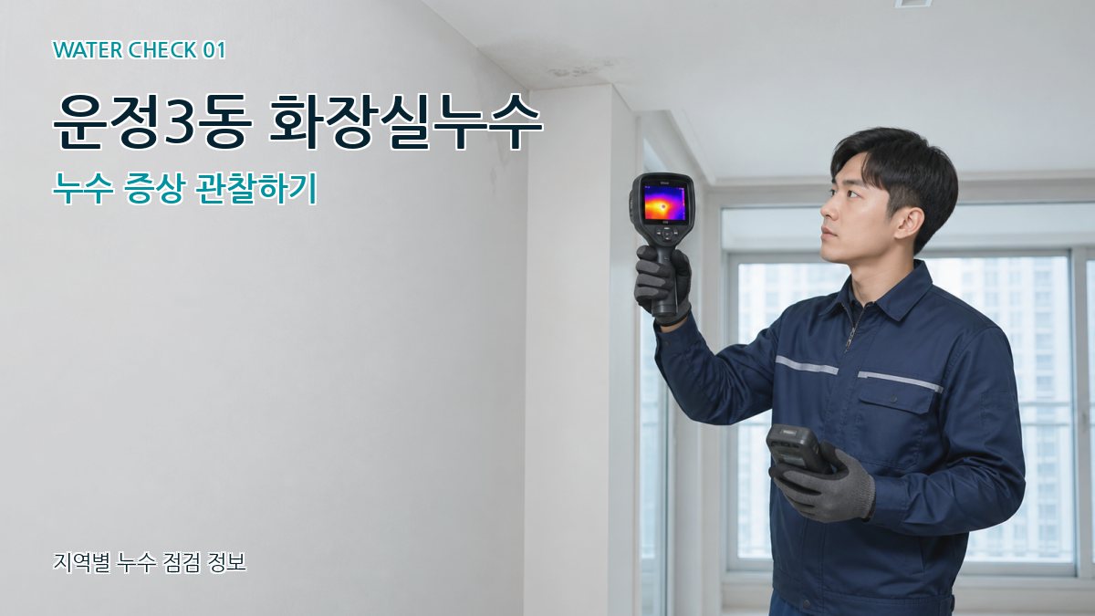 운정3동 화장실누수 누수 증상 관찰하기