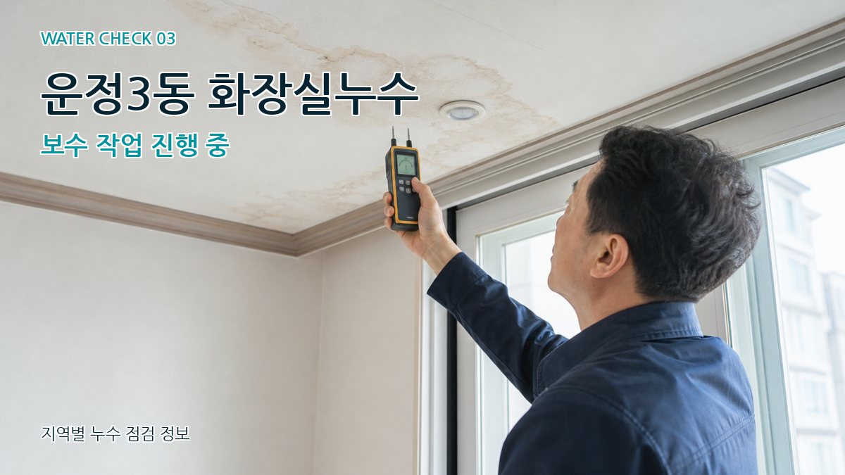 운정3동 화장실누수 보수 작업 진행 중
