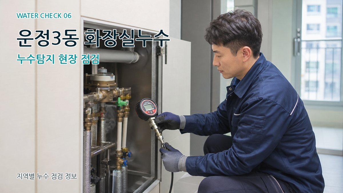 운정3동 화장실누수 누수탐지 현장 점검