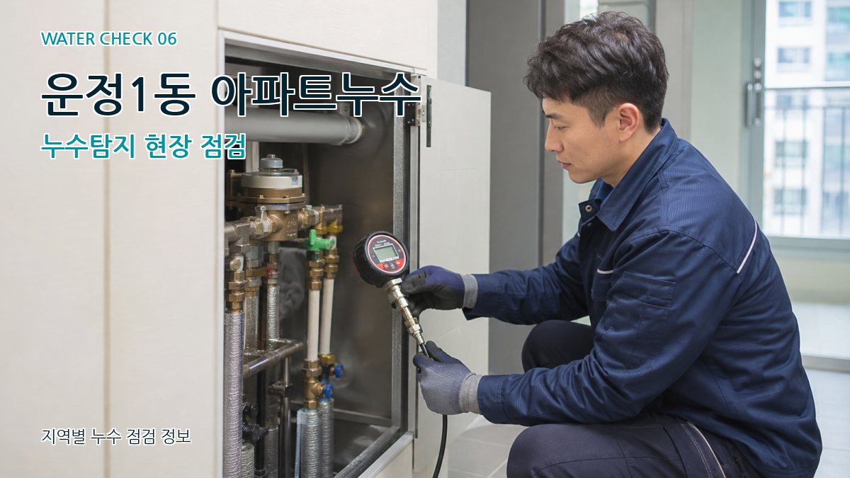 운정1동 아파트누수 누수탐지 현장 점검
