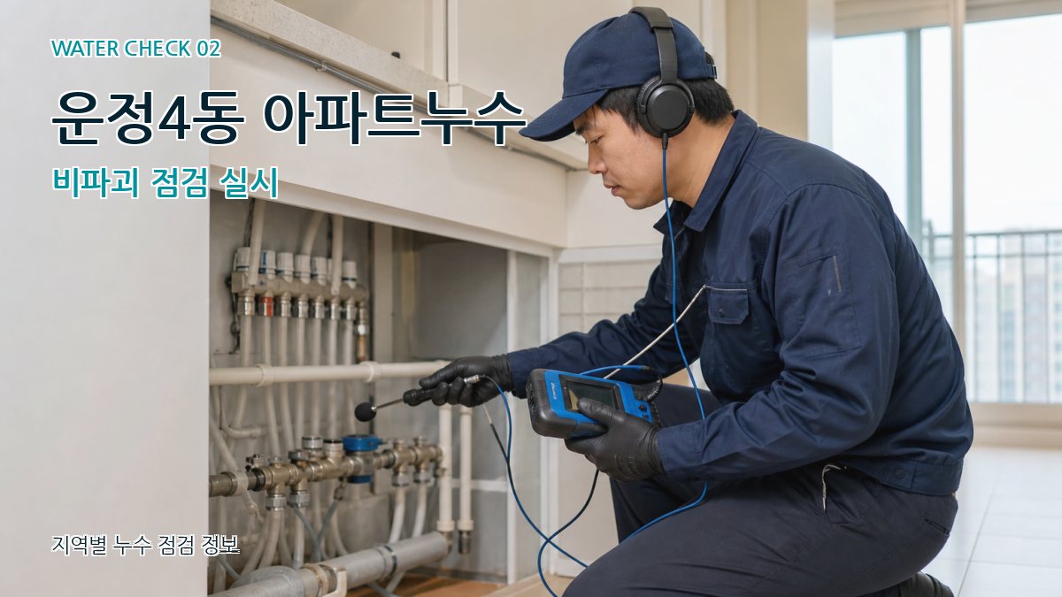 운정4동 아파트누수 비파괴 점검 실시