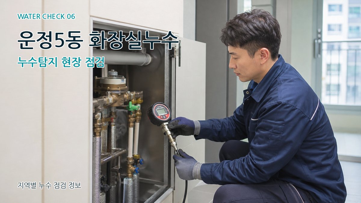 운정5동 화장실누수 누수탐지 현장 점검