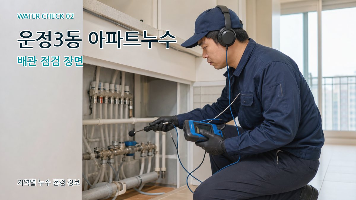 운정3동 아파트누수 배관 점검 장면