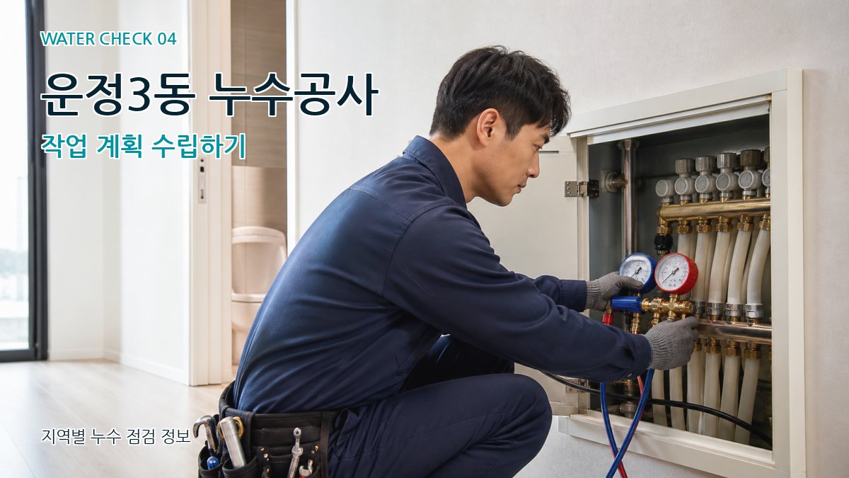 운정3동 누수공사 작업 계획 수립하기