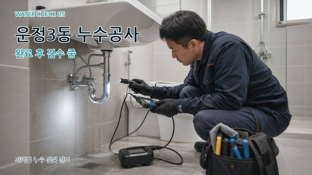 운정3동 누수공사 완료 후 검수 중