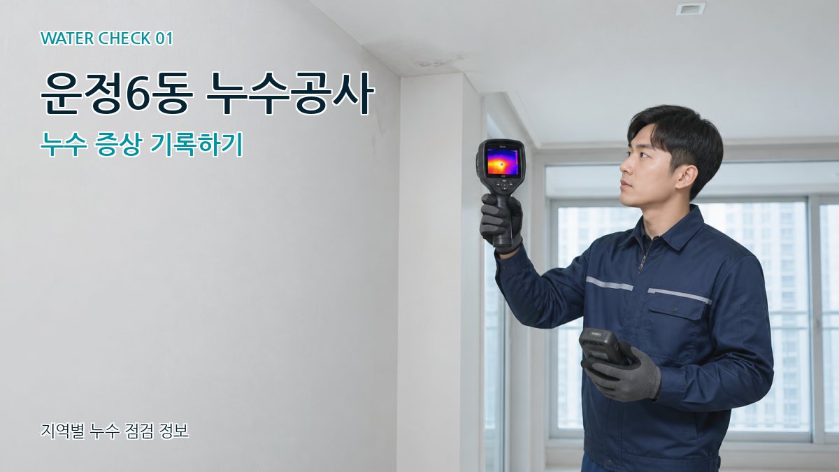 운정6동 누수공사 누수 증상 기록하기