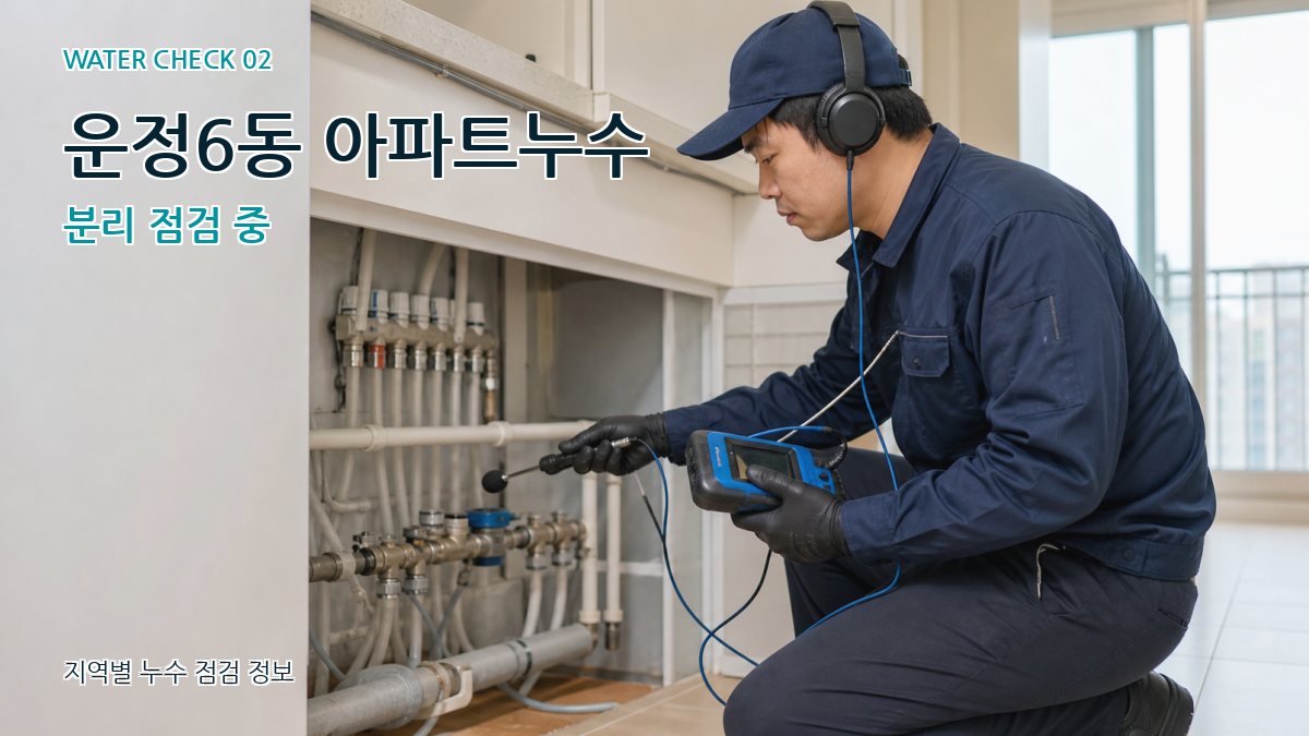 운정6동 아파트누수 분리 점검 중