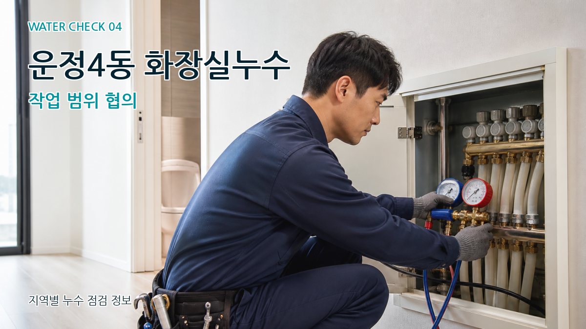 운정4동 화장실누수 작업 범위 협의