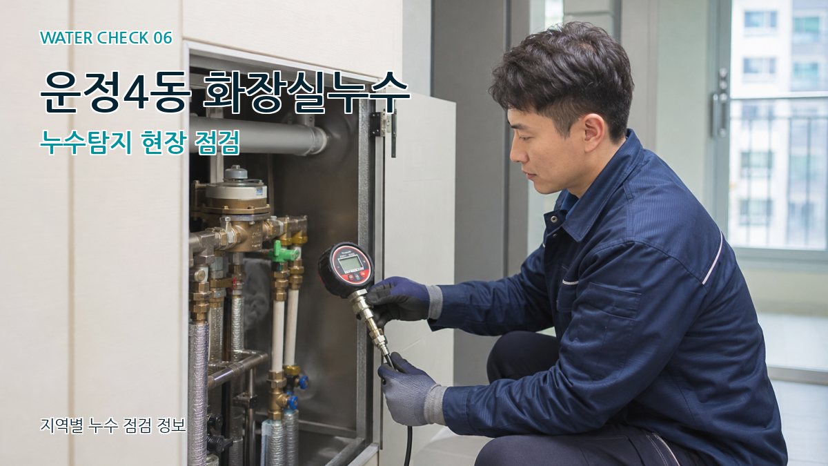 운정4동 화장실누수 누수탐지 현장 점검