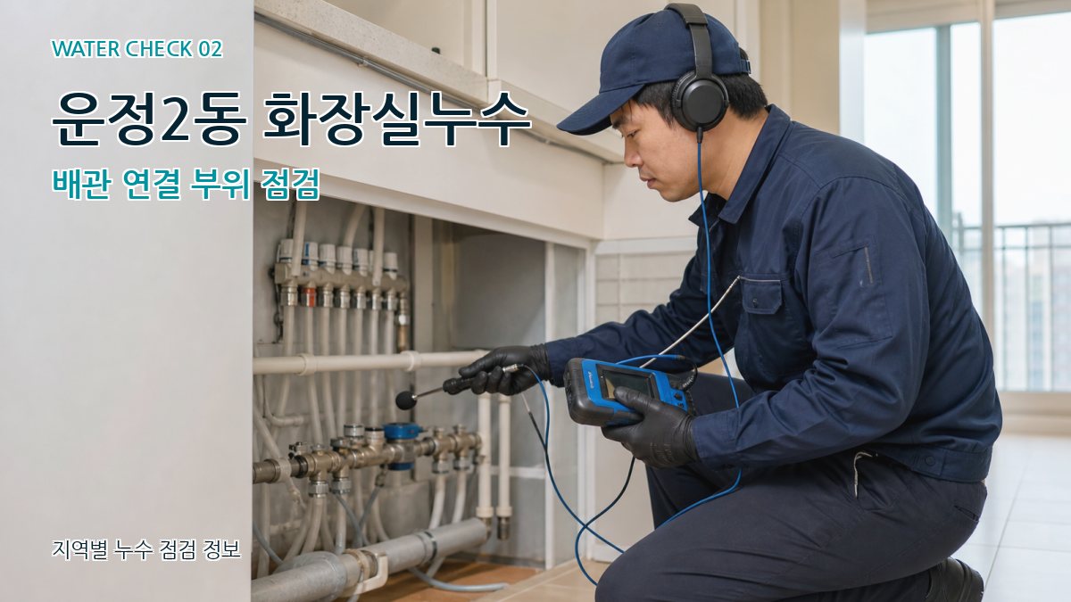 운정2동 화장실누수 배관 연결 부위 점검