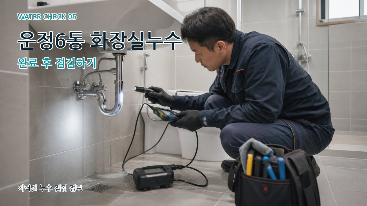 운정6동 화장실누수 완료 후 점검하기