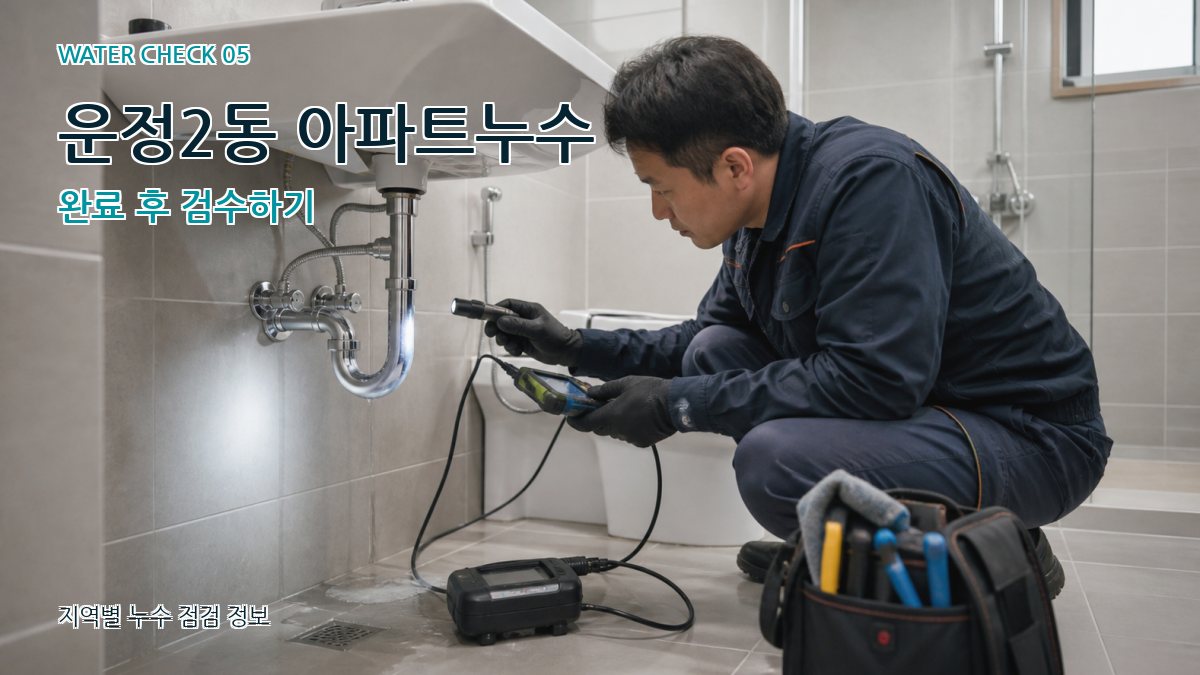 운정2동 아파트누수 완료 후 검수하기
