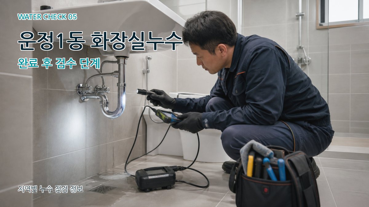 운정1동 화장실누수 완료 후 검수 단계